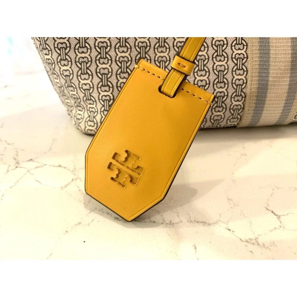 Tory Burch Gemini Chain Link Tote Bag Leather Women's Authentic